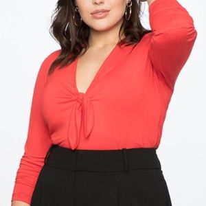 ELOQUII Tie-Front Bodysuit